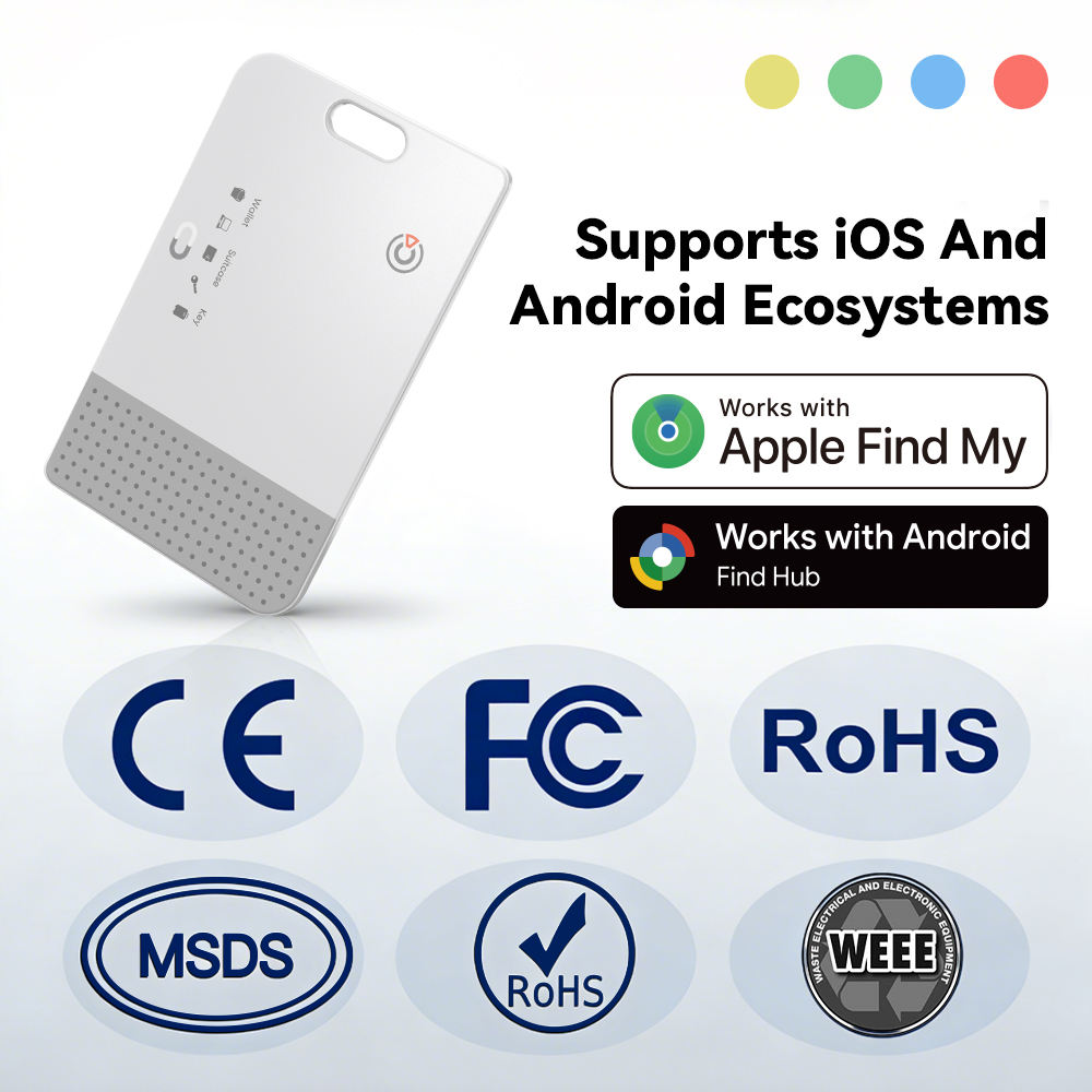 Wireless Charging Smart Card Tracker - Works with Apple & Android Devices Both