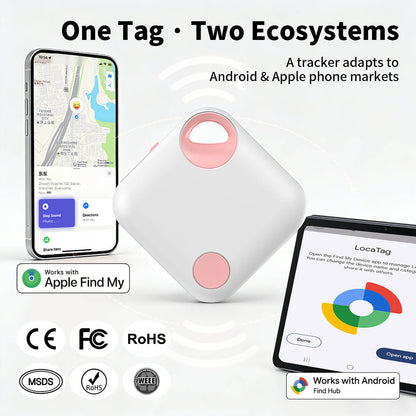Smart Tag GPS Tracker Works with Apple Find My & Android Rechargeable Finder