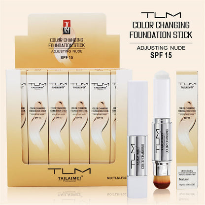 TLM Color Changing Foundation Stick SPF 15 | Soft Mousse Concealer Waterproof 15g