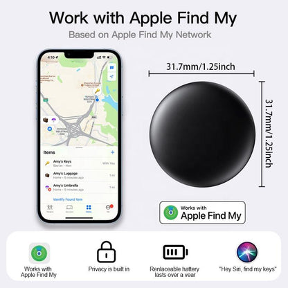 Bluetooth Tracker Tag for Apple with Find My & Keyring