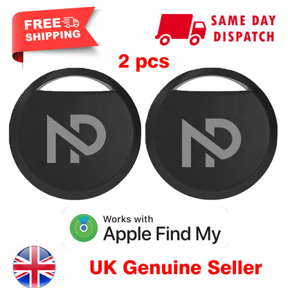 2-Pack AirTag-Compatible Tracker for Apple Find My – Black
