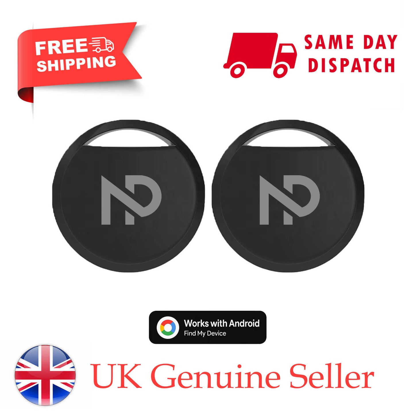 Air tag Tracker for Android Works with 'Find My Device' Global Tracking x 2pcs