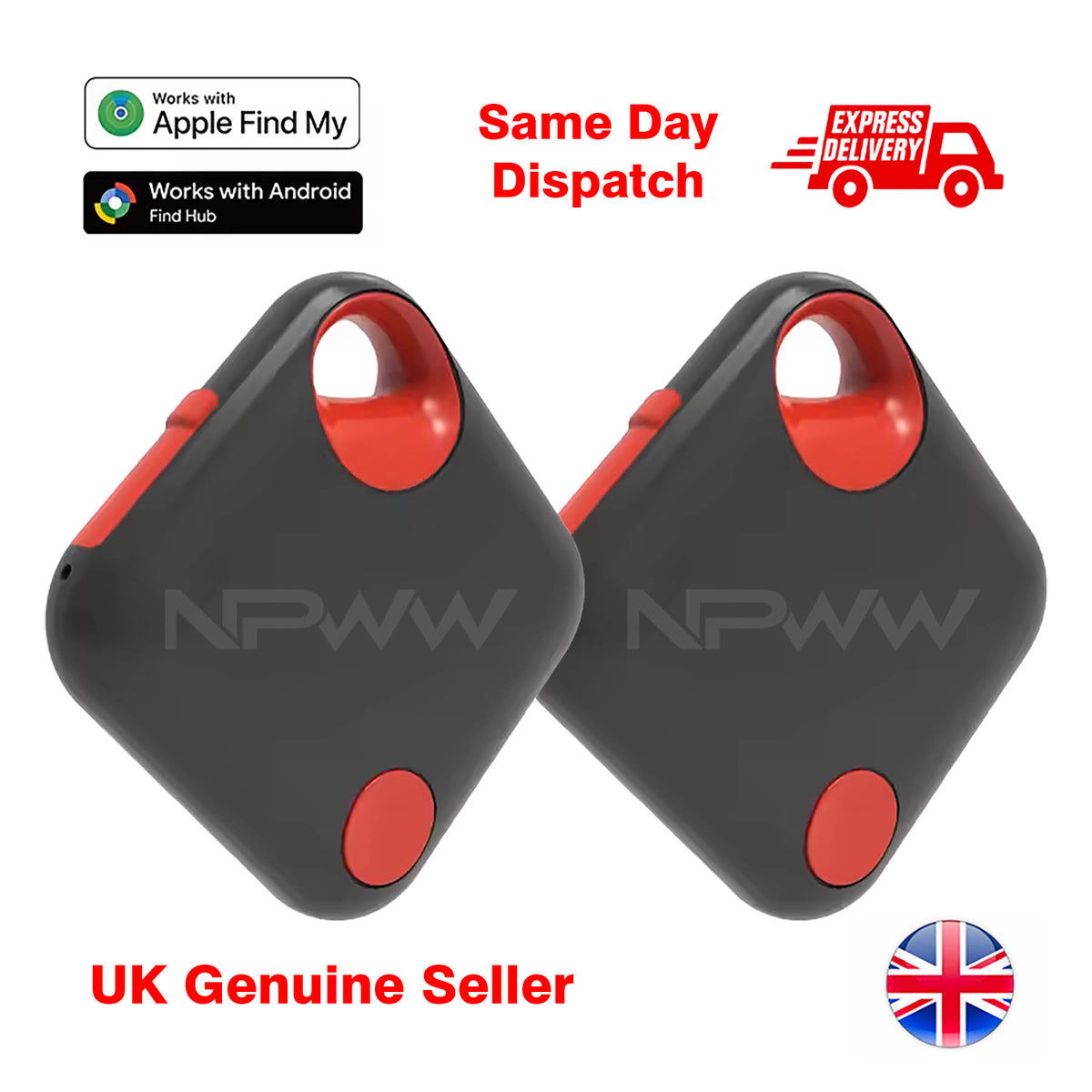 Smart Tag GPS Tracker Works with Apple Find My & Android Rechargeable Finder