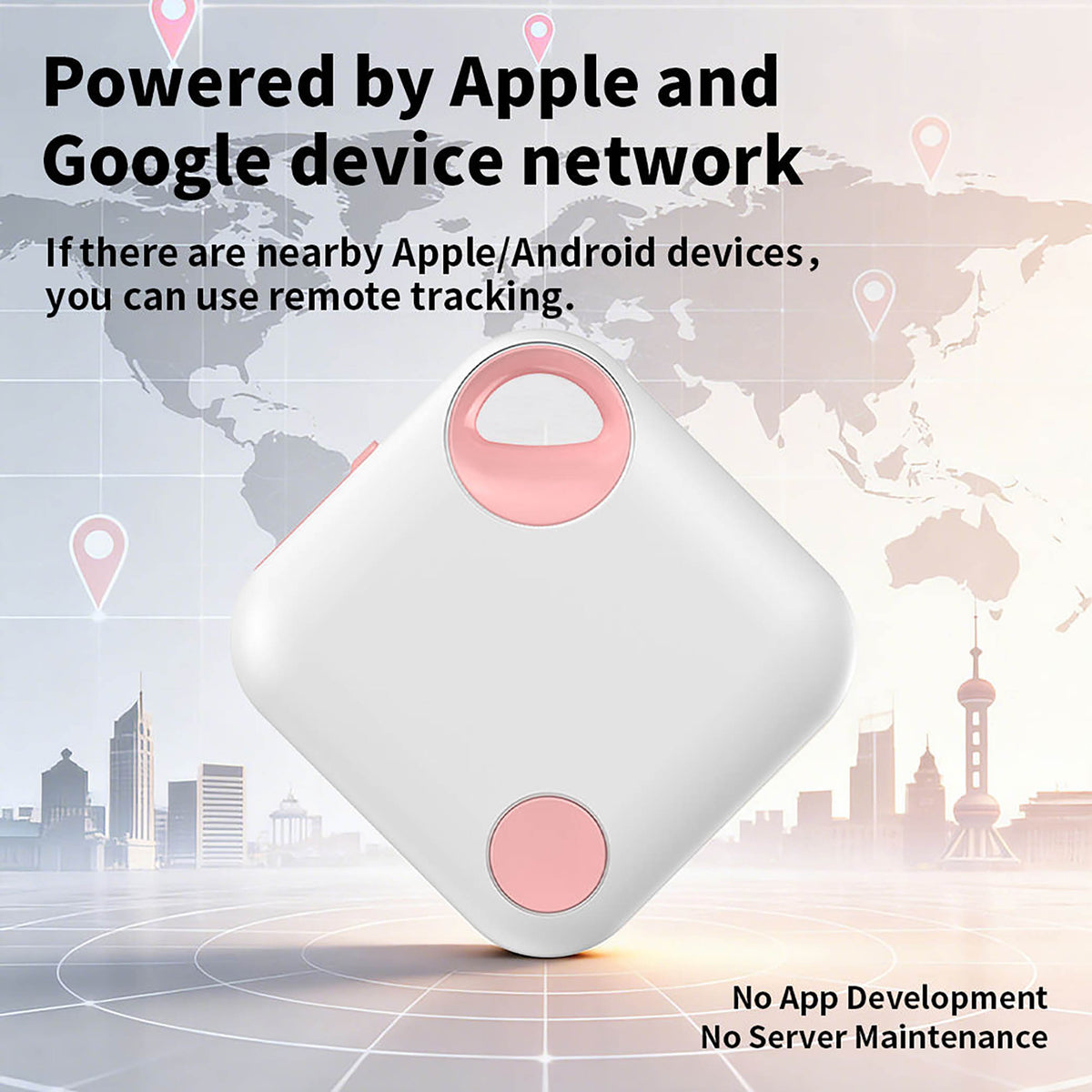 Smart Tag GPS Tracker Works with Apple Find My & Android Rechargeable Finder
