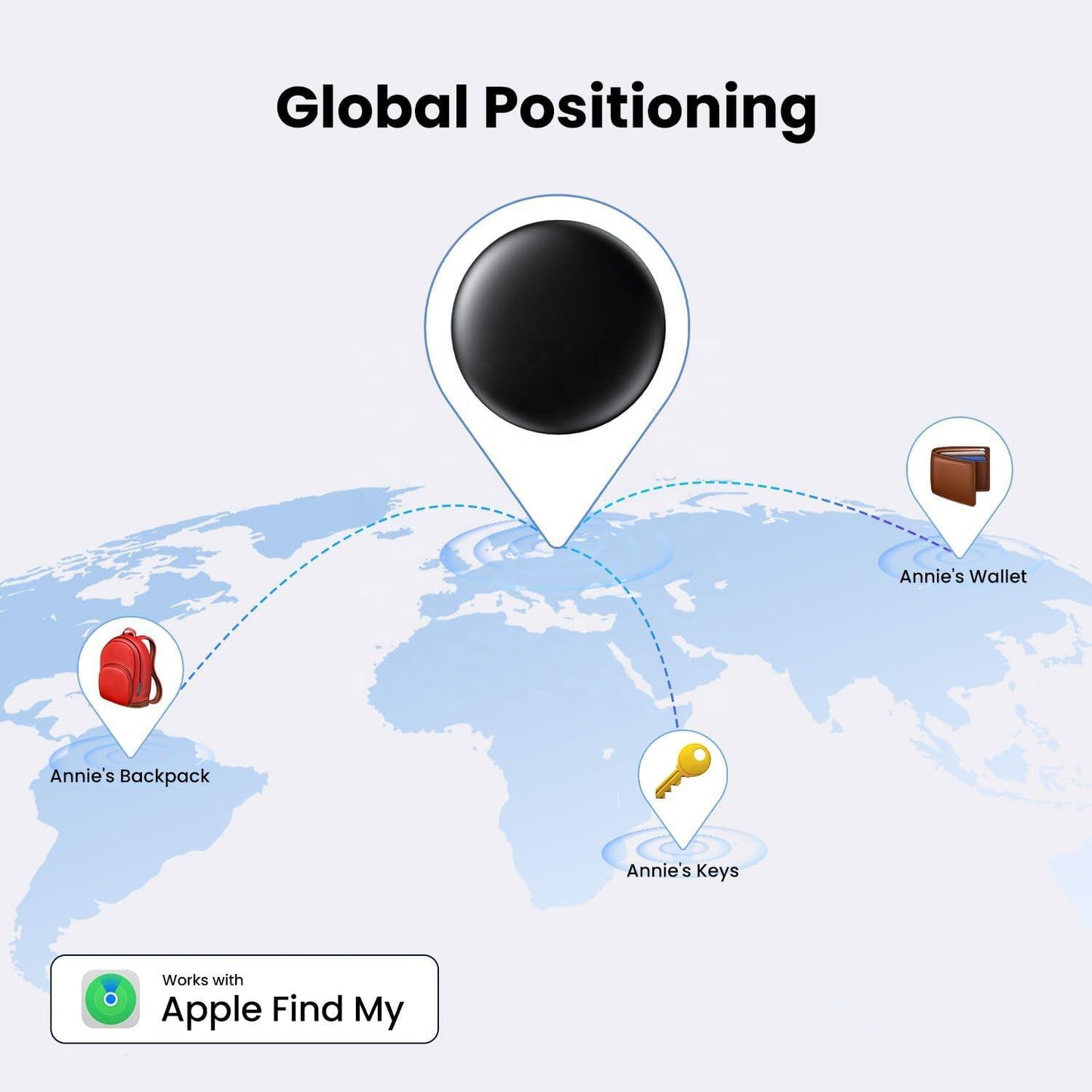 Air Tracker Tag for Apple - Works with Find My APP + Keyring with Silicone Case