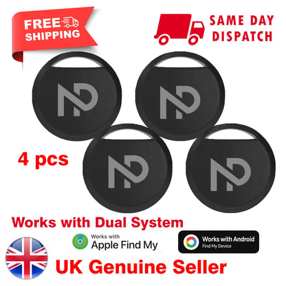 4-Pack Dual-System Smart Tracker Tags for Apple & Android