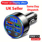 6-Port Fast Car Phone Charger with LED Display