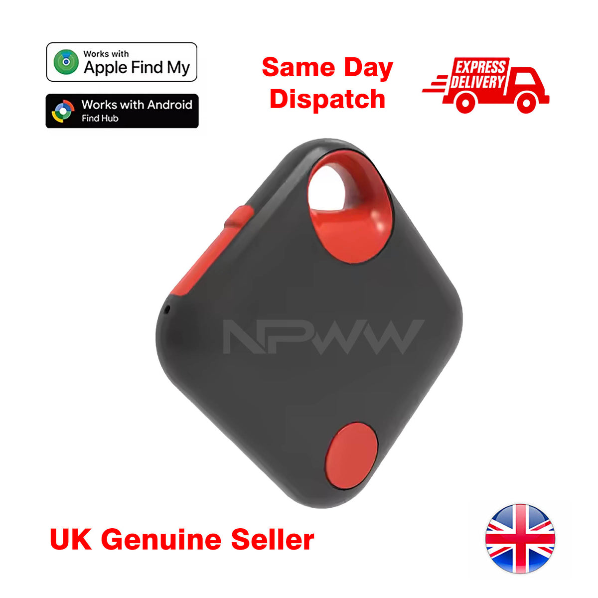Smart Tag GPS Tracker Works with Apple Find My & Android Rechargeable Finder