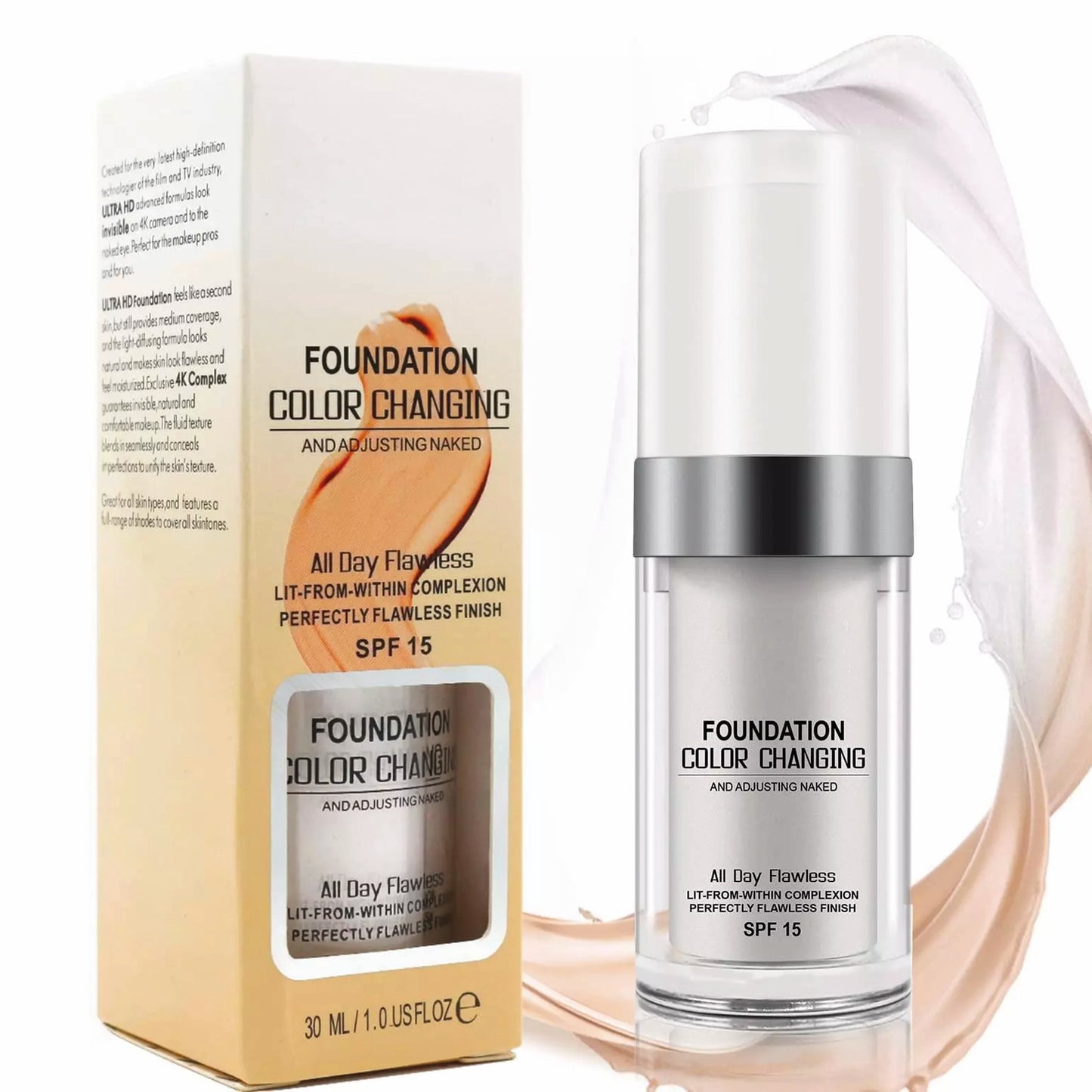 TLM Daily Flawless Long-Lasting Liquid Colour Changing Face Foundation - Pack 3