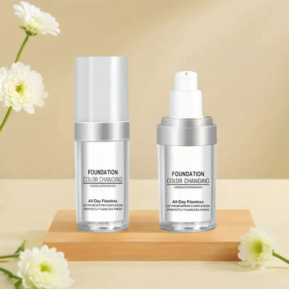 2 x TLM Daily Flawless Long-Lasting Liquid Colour Changing Face Foundation 30ml