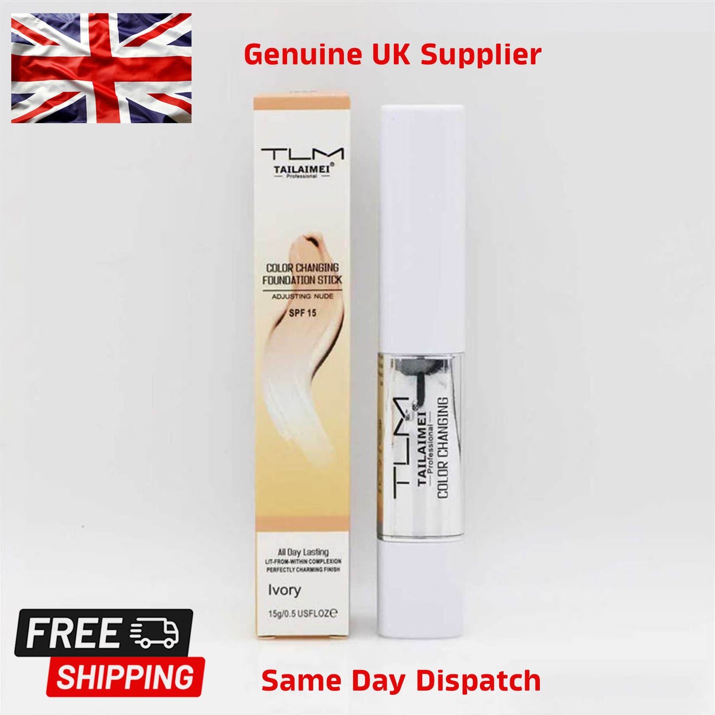 TLM Color Changing Foundation Stick SPF 15 | Soft Mousse Concealer Waterproof 15g