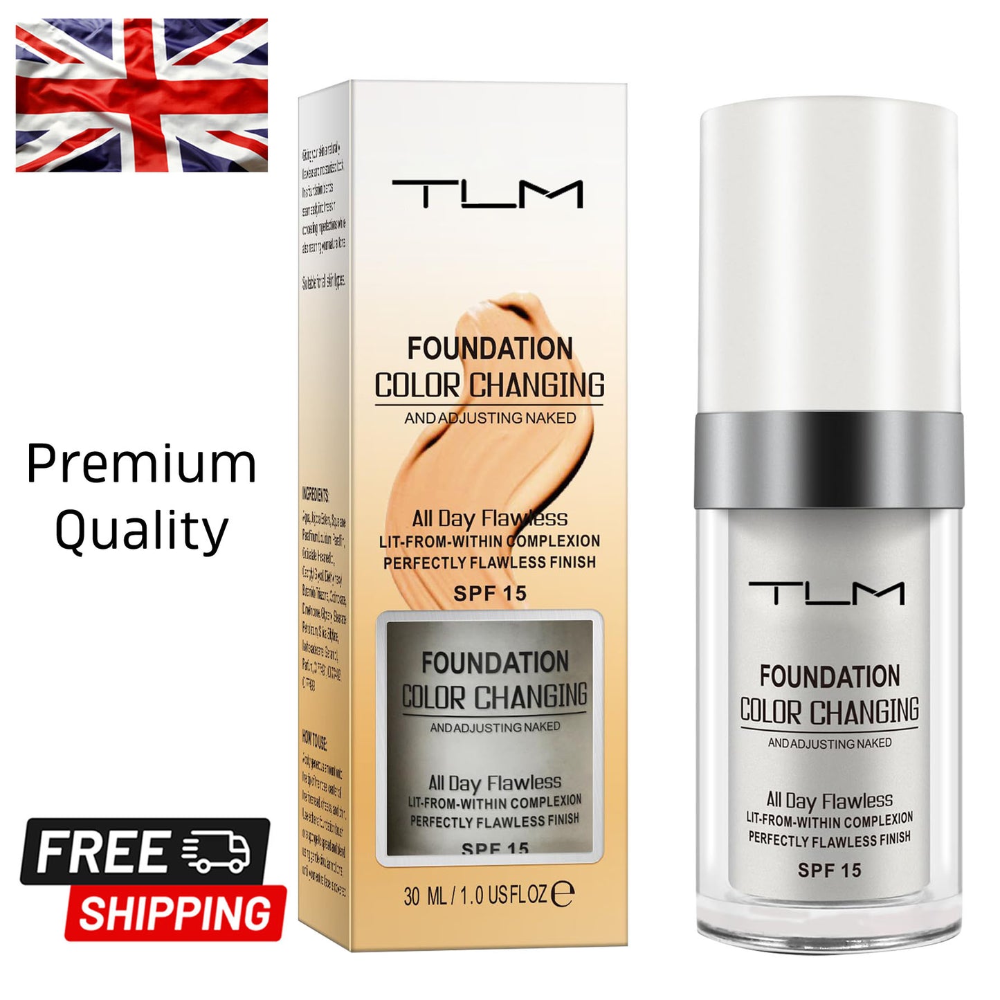 TLM Daily Flawness Long-Lasting Liquid Colour Changing Base Face Foundation 30ml