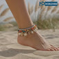 Boho Beaded Elephant Anklet, Multi-Coloured Seed Bead Foot Jewellery UK