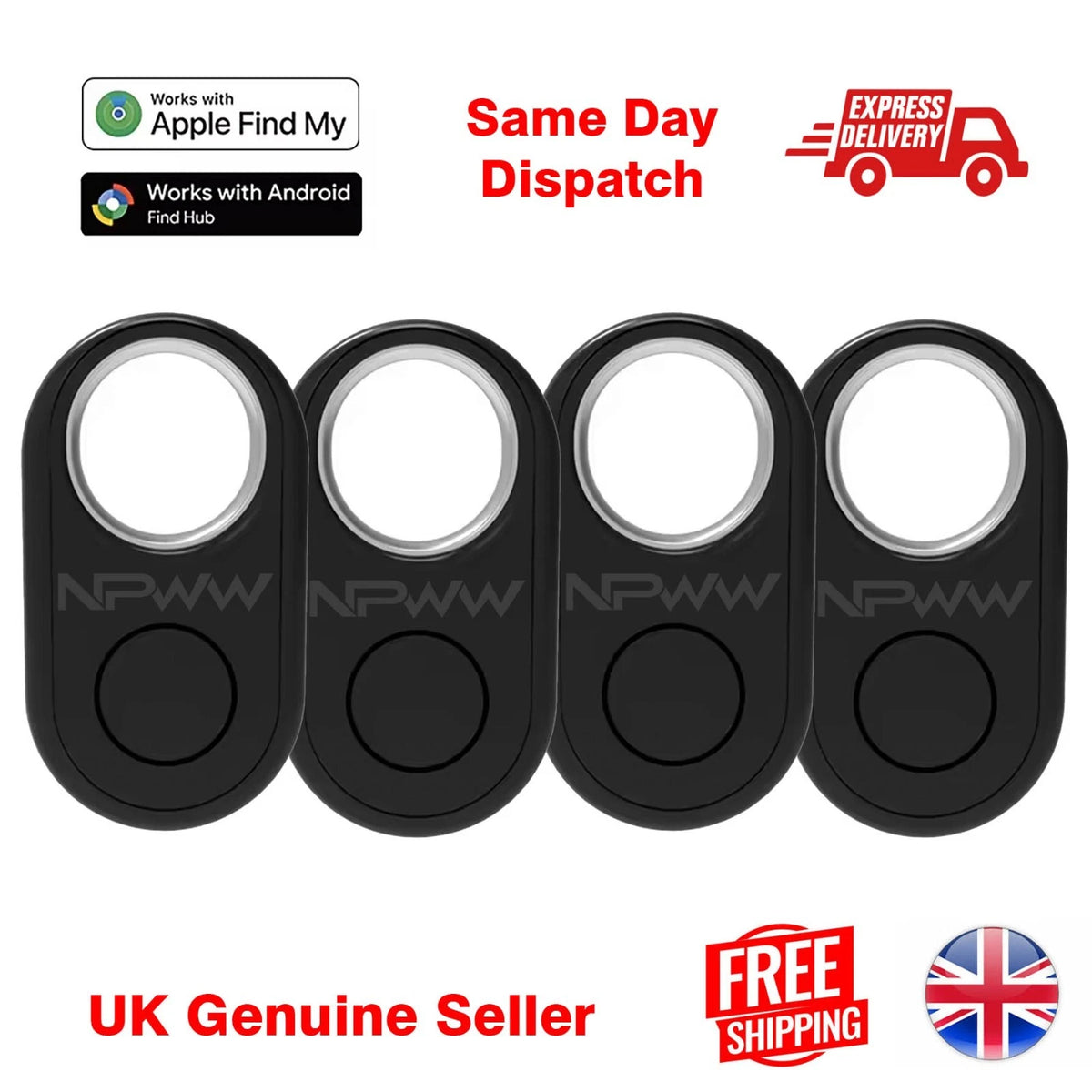 NPWW Smart Tag Bluetooth Tracker – Apple Find My &amp; Android Find Hub Compatible