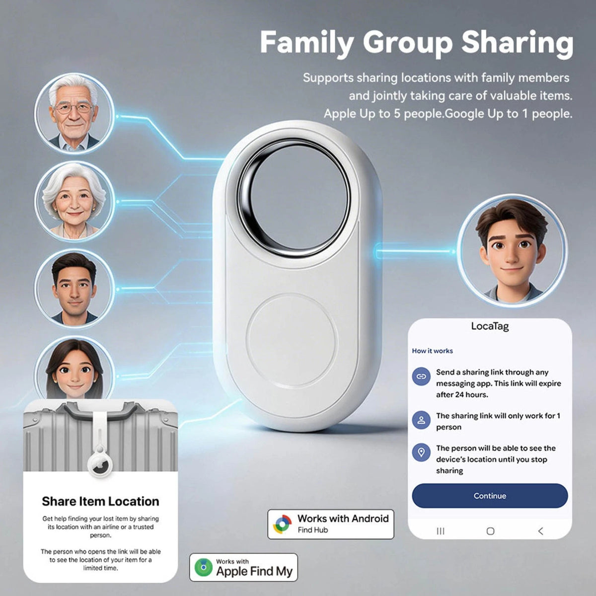 NPWW Smart Tag Bluetooth Tracker – Apple Find My &amp; Android Find Hub Compatible