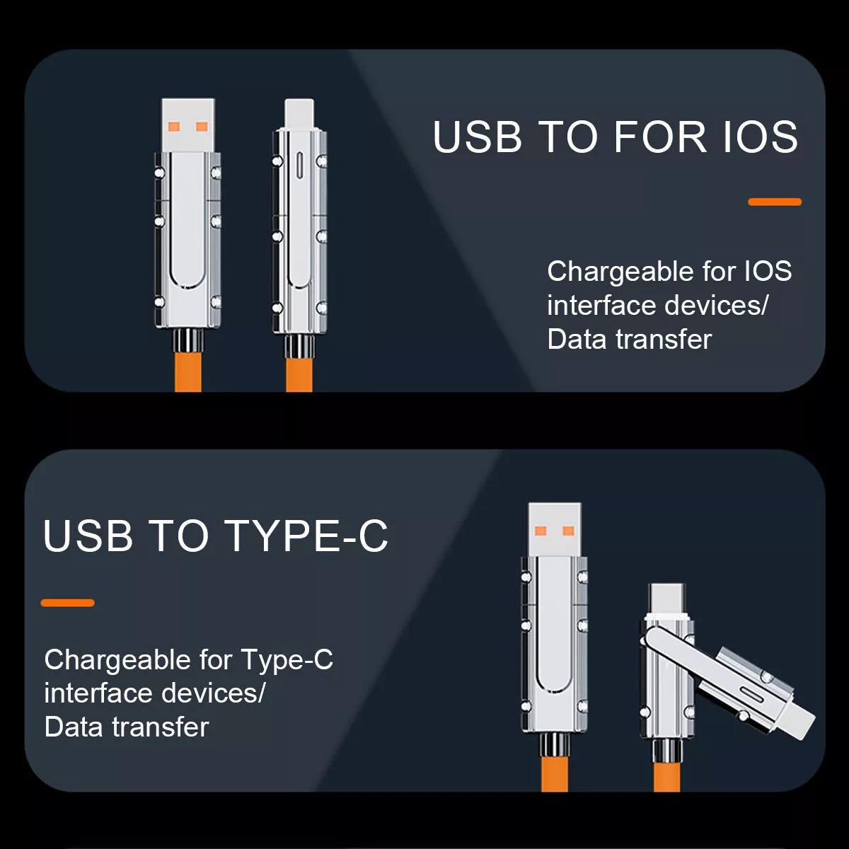 4 in 1 Multi USB PD Charger Charging Cable Cord For iPhone USB C Samsung Android