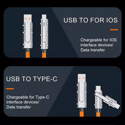 4 in 1 Multi USB PD Charger Charging Cable Cord For iPhone USB C Samsung Android