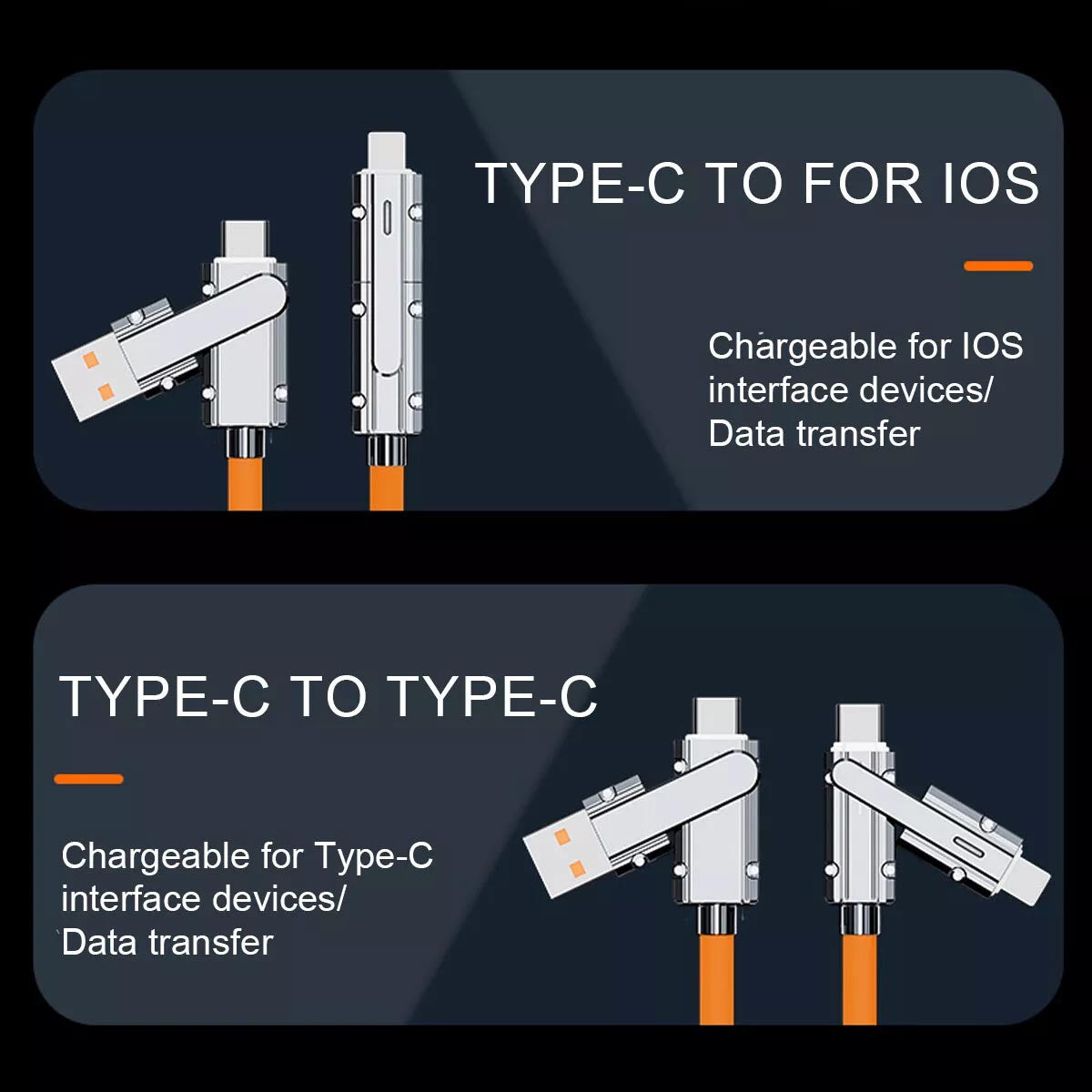 4 in 1 Multi USB PD Charger Charging Cable Cord For iPhone USB C Samsung Android