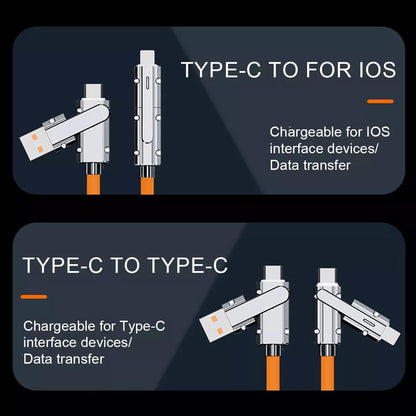 4 in 1 Multi USB PD Charger Charging Cable Cord For iPhone USB C Samsung Android