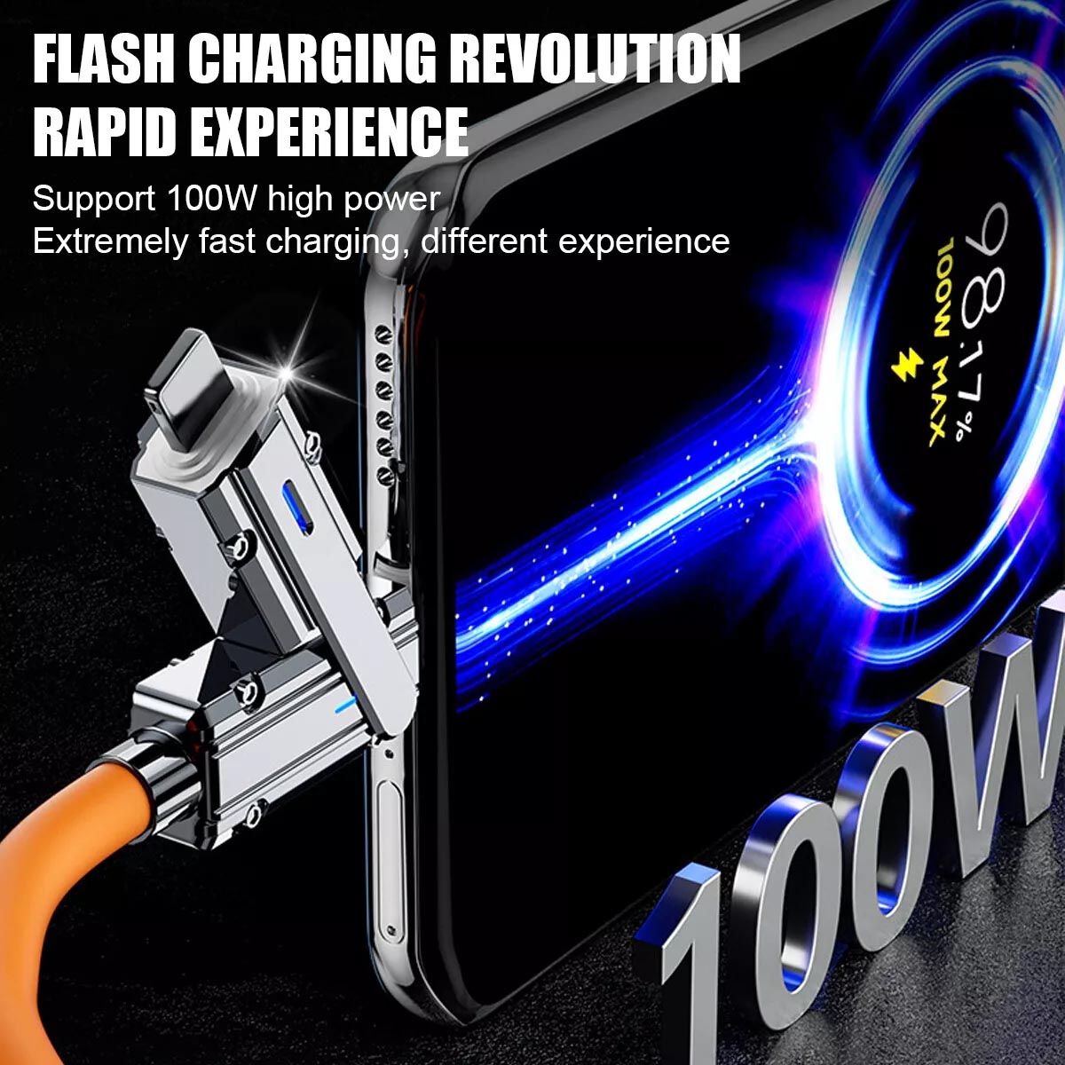 4 in 1 Multi USB PD Charger Charging Cable Cord For iPhone USB C Samsung Android