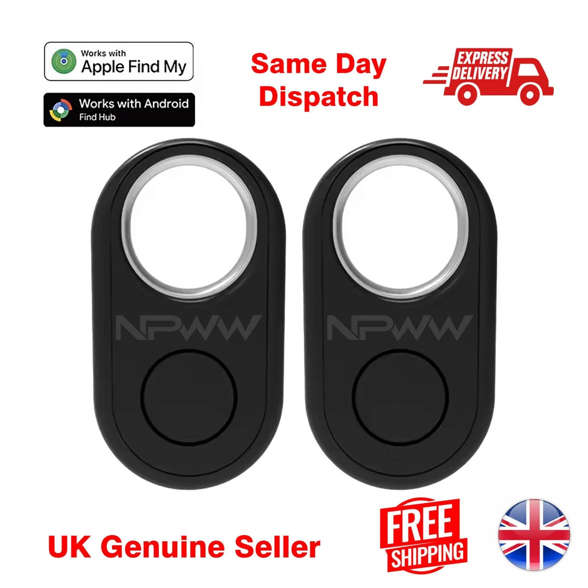 NPWW Smart Tag Bluetooth Tracker – Apple Find My &amp; Android Find Hub Compatible