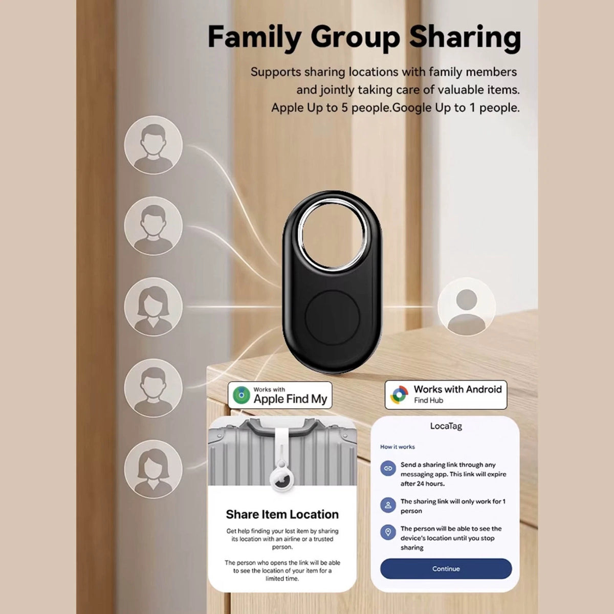 NPWW Smart Tag Bluetooth Tracker – Apple Find My &amp; Android Find Hub Compatible
